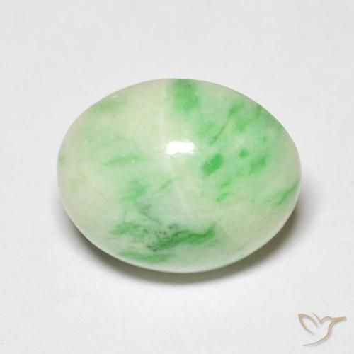 4.71ct 天然 中绿色 玉, 椭圆形, 透明