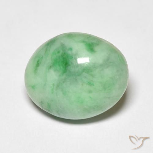 5.38ct 天然 中绿色 玉, 椭圆形, 不透明