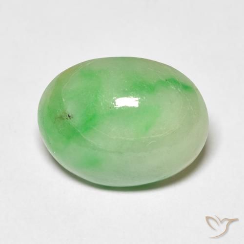 4.47ct 天然 中绿色 玉, 椭圆形, 透明
