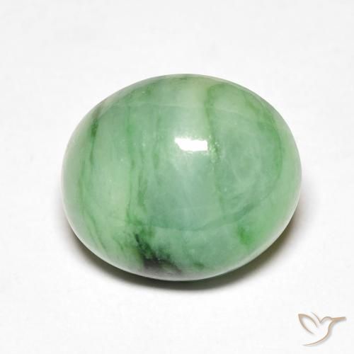 5.12ct 天然 浅绿色 玉, 椭圆形, 不透明