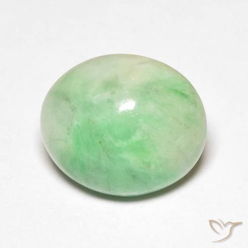 4.32ct 天然 白绿色 玉, 椭圆形, 不透明