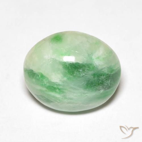 4.18ct 天然 中绿色 玉, 椭圆形, 不透明