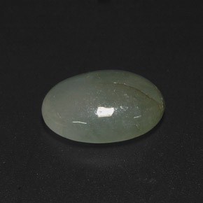 5.09克拉天然绿色硬玉，椭圆形切割，13.2×9.1毫米，半透明