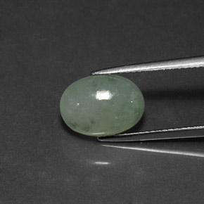 4.45克拉天然绿色硬玉，透明，12×8.8毫米，透明/半透明