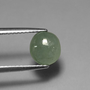 2.14克拉天然绿色硬玉，透明，7.8×6.7毫米，透明/半透明