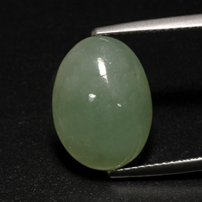 7.63克拉天然绿色硬玉，透明，14.9×11.1毫米，透明/半透明