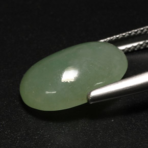 7.63克拉天然绿色硬玉，透明，14.9×11.1毫米，透明/半透明