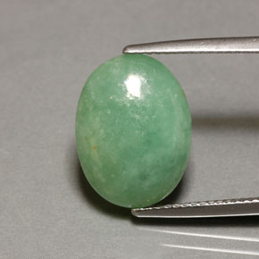 8.45克拉天然绿色硬玉，透明，15.2×11.4毫米，透明/半透明