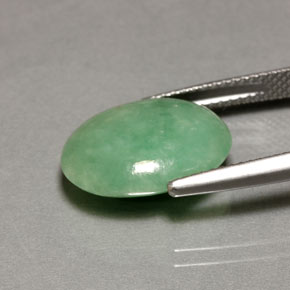 8.45克拉天然绿色硬玉，透明，15.2×11.4毫米，透明/半透明