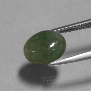 3.13克拉天然绿色硬玉，透明，9.8×8.1毫米，透明/半透明