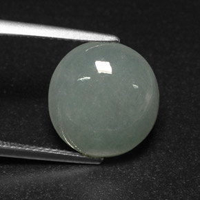 7.10克拉天然绿色硬玉，透明，13.2×12.5毫米，透明/半透明
