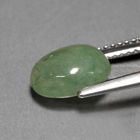3.12克拉天然绿色硬玉，透明，9.6×7.8毫米，透明/半透明