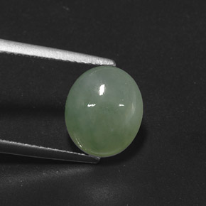 3.80克拉天然绿色硬玉，透明，10.5×8.9毫米，透明/半透明