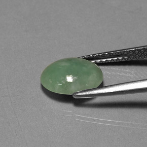 2.17克拉天然绿色硬玉，透明，9.4×8.1毫米，透明/半透明