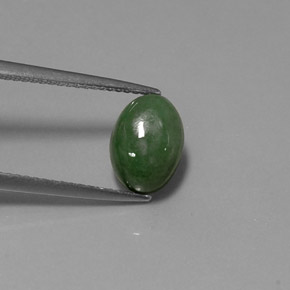 2.90克拉天然绿色硬玉，椭圆形切割，9.6×7毫米，半透明