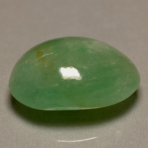 6.22克拉天然绿色硬玉，椭圆形切割，13.8×10毫米，半透明