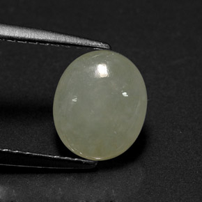 1.98克拉天然绿色硬玉，椭圆形切割，8.5×7.2毫米，半透明