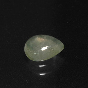 0.63克拉天然绿色硬玉，梨形，6.4×5.1毫米，半透明