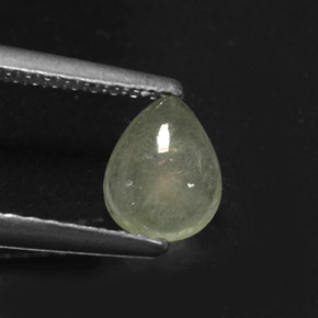 0.63克拉天然绿色硬玉，梨形，6.4×5.1毫米，半透明
