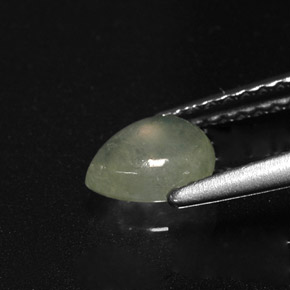 0.63克拉天然绿色硬玉，梨形，6.4×5.1毫米，半透明
