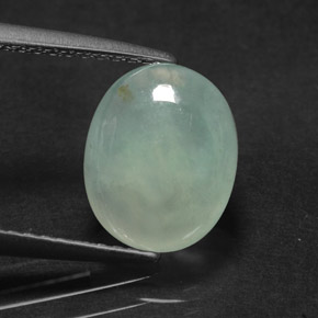 2.83克拉天然绿色硬玉，椭圆形切割，10×8.1毫米，半透明