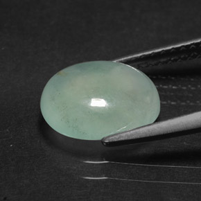 2.83克拉天然绿色硬玉，椭圆形切割，10×8.1毫米，半透明