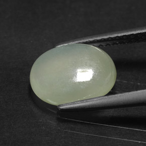 2.41克拉天然绿色硬玉，椭圆形切割，9.9×8.1毫米，半透明