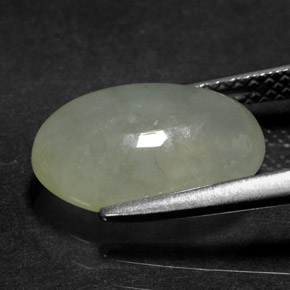 4.21克拉天然绿色硬玉，透明，12.5×7.8毫米，透明/半透明