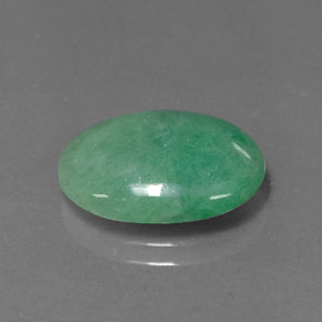 5.77克拉天然绿色硬玉，椭圆形切割，15.2×10.9毫米，不透明