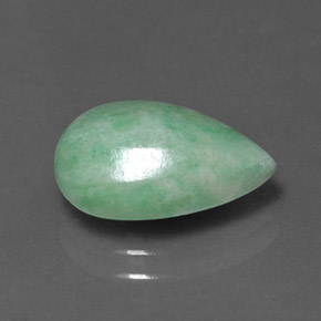 4.18克拉天然绿色硬玉，梨形，13.1×9毫米，不透明
