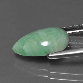 4.18克拉天然绿色硬玉，梨形，13.1×9毫米，不透明