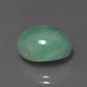 8.44克拉天然绿色硬玉，椭圆形切割，13.1×9.9毫米，不透明
