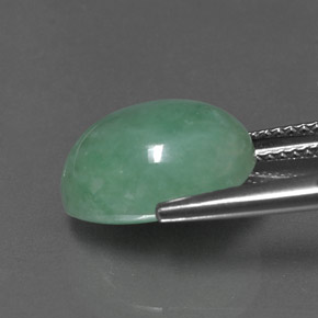 8.44克拉天然绿色硬玉，椭圆形切割，13.1×9.9毫米，不透明