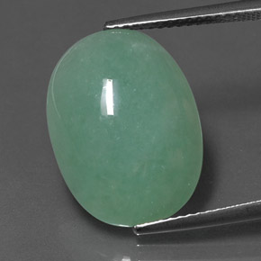 11.52克拉天然绿色硬玉，椭圆形切割，17.7×13.1毫米，不透明