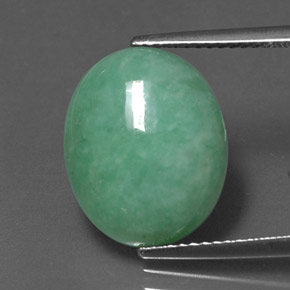 8.83克拉天然绿色硬玉，椭圆形切割，15×12.3毫米，不透明