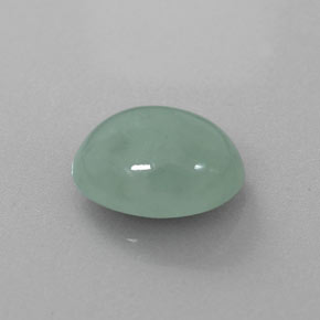 5.35克拉天然绿色硬玉，椭圆形切割，11.8×9.7毫米，半透明