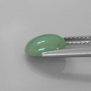 1.80克拉天然绿色硬玉，椭圆形切割，8.4×7.6毫米，半透明