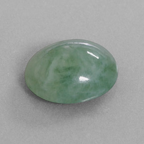 6.25克拉天然绿色硬玉，椭圆形切割，13×10.4毫米，半透明