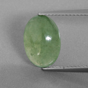 4.02克拉天然绿色硬玉，椭圆形切割，11.6×8.3毫米，半透明