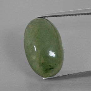 9.98克拉天然绿色硬玉，椭圆形切割，17.5×10.9毫米，透明