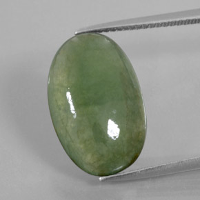 8.99克拉天然绿色硬玉，椭圆形切割，18.1×11.6毫米，透明