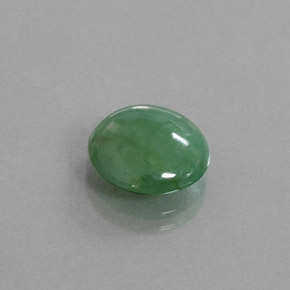 5.27克拉天然绿色硬玉，圆形切割，11.90毫米，透明