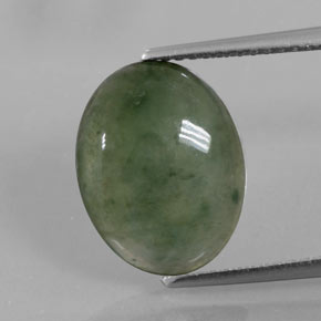 4.16克拉天然绿色硬玉，椭圆形切割，13.6×10.8毫米，透明