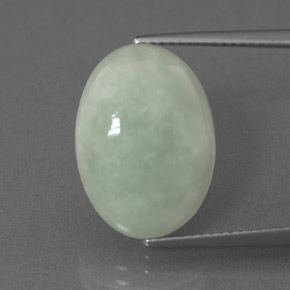 8.88克拉天然绿色硬玉，椭圆形切割，17.7×12.7毫米，不透明