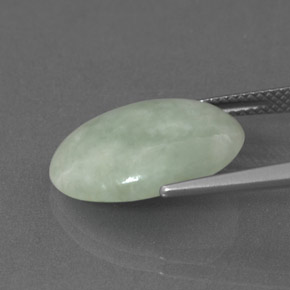 8.88克拉天然绿色硬玉，椭圆形切割，17.7×12.7毫米，不透明