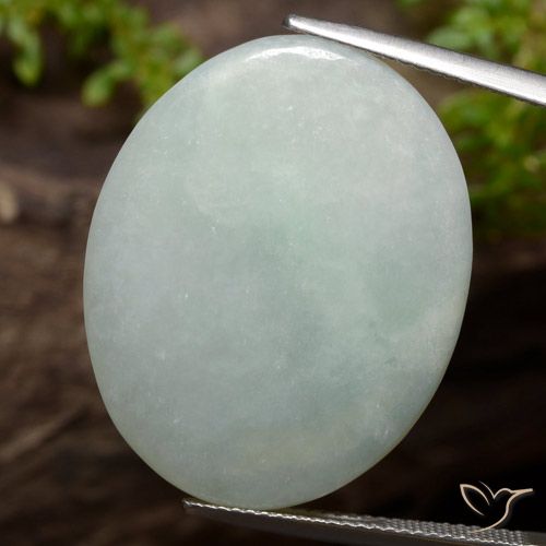 35.48ct 天然 灰绿色 翡翠, 椭圆形, 半透明