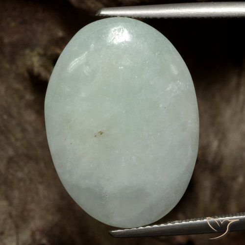 22.22ct 天然 灰绿色 翡翠, 椭圆形, 半透明