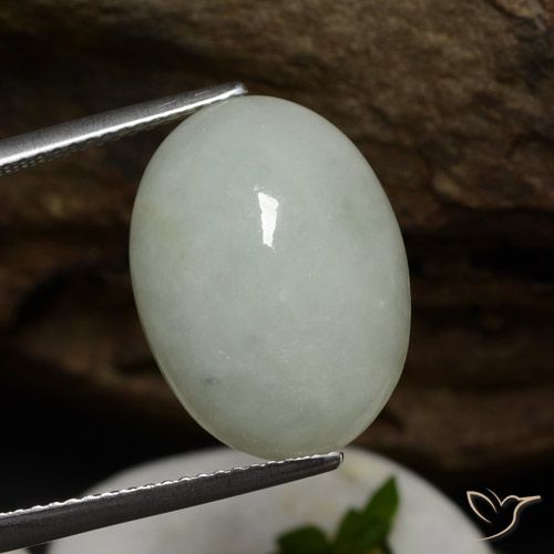 11.67ct 天然 中绿色 翡翠, 椭圆形, 半透明