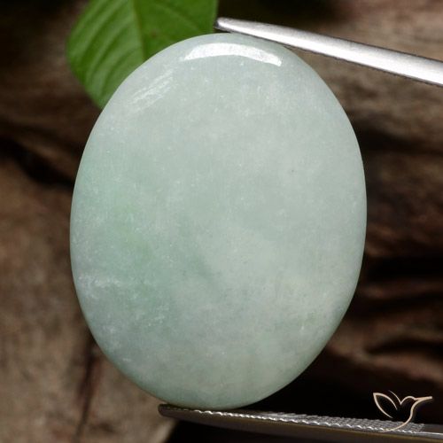 39.00ct 天然 苔藓灰绿色 翡翠, 椭圆形, 不透明