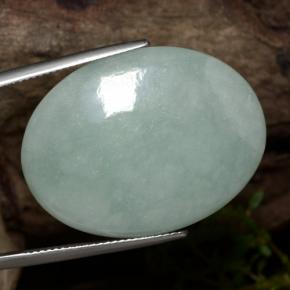 43.65克拉天然绿色硬玉，椭圆形切割，30.4×22.8毫米，半透明